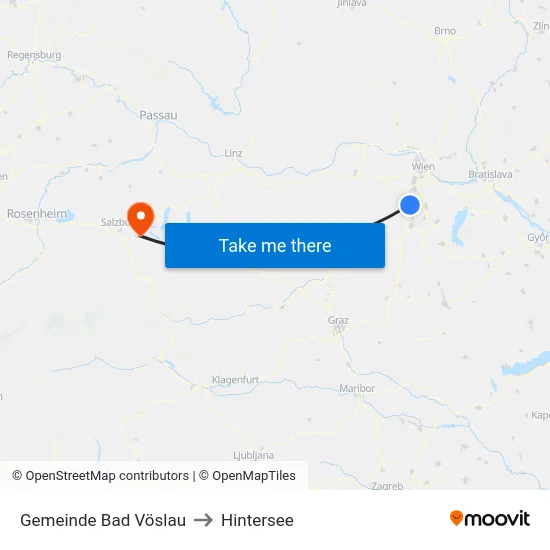 Gemeinde Bad Vöslau to Hintersee map
