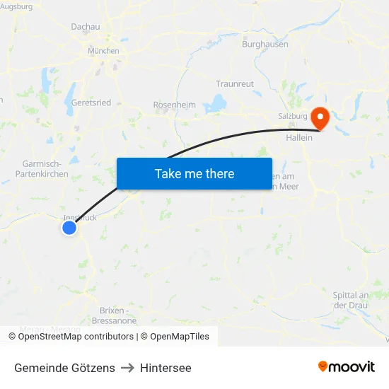 Gemeinde Götzens to Hintersee map