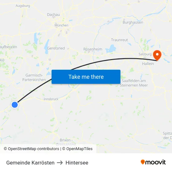Gemeinde Karrösten to Hintersee map
