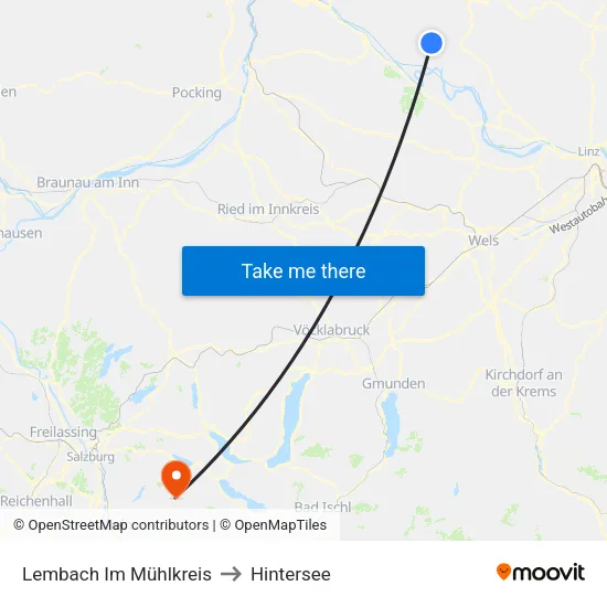 Lembach Im Mühlkreis to Hintersee map