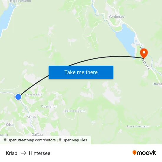 Krispl to Hintersee map