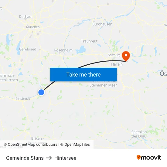 Gemeinde Stans to Hintersee map