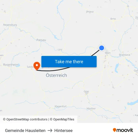 Gemeinde Hausleiten to Hintersee map