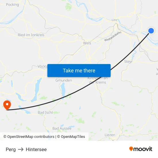 Perg to Hintersee map