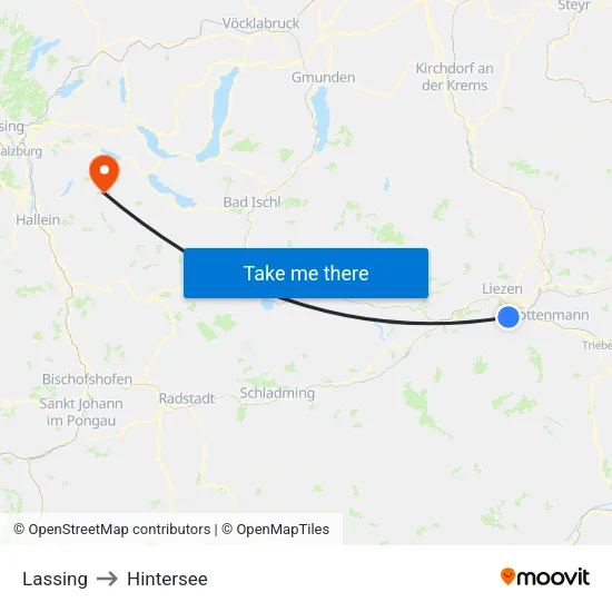 Lassing to Hintersee map