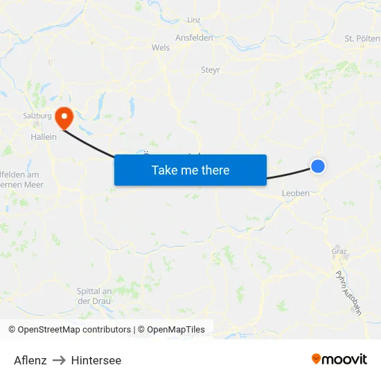 Aflenz to Hintersee map