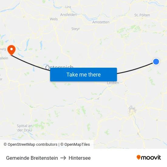 Gemeinde Breitenstein to Hintersee map