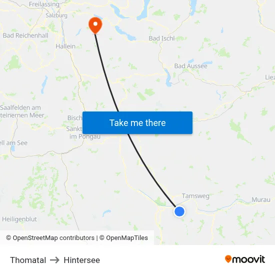 Thomatal to Hintersee map