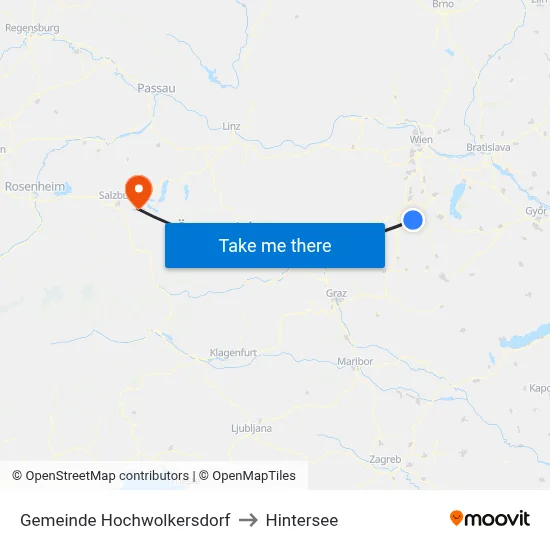 Gemeinde Hochwolkersdorf to Hintersee map
