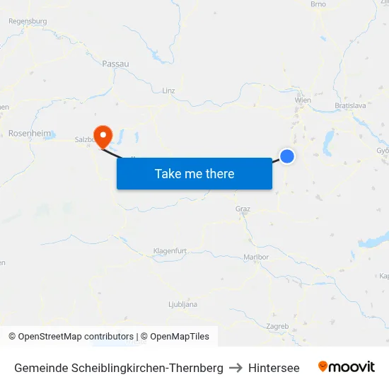 Gemeinde Scheiblingkirchen-Thernberg to Hintersee map