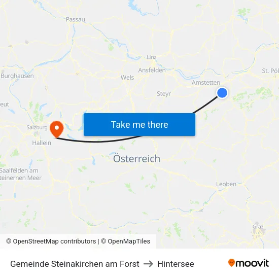 Gemeinde Steinakirchen am Forst to Hintersee map