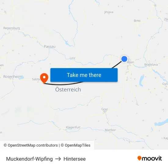 Muckendorf-Wipfing to Hintersee map