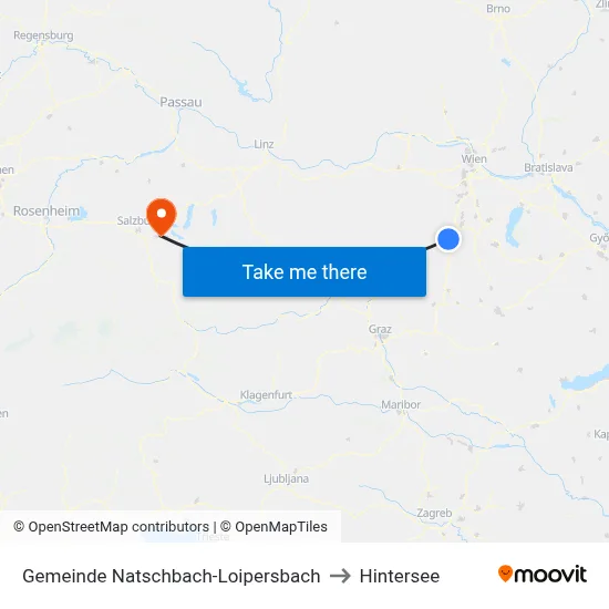 Gemeinde Natschbach-Loipersbach to Hintersee map