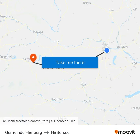Gemeinde Himberg to Hintersee map