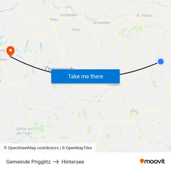 Gemeinde Prigglitz to Hintersee map