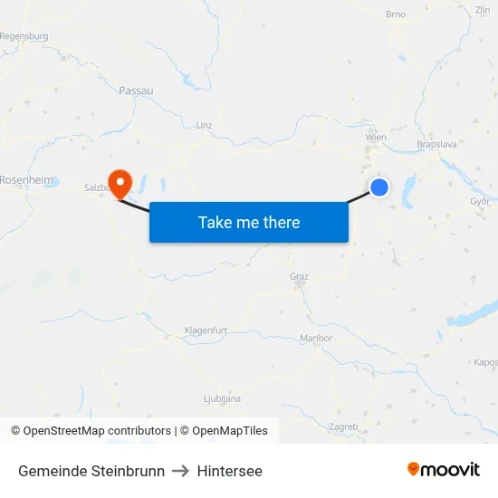 Gemeinde Steinbrunn to Hintersee map