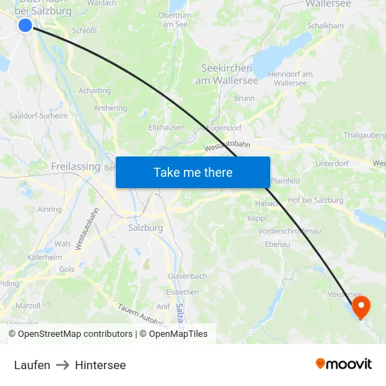 Laufen to Hintersee map