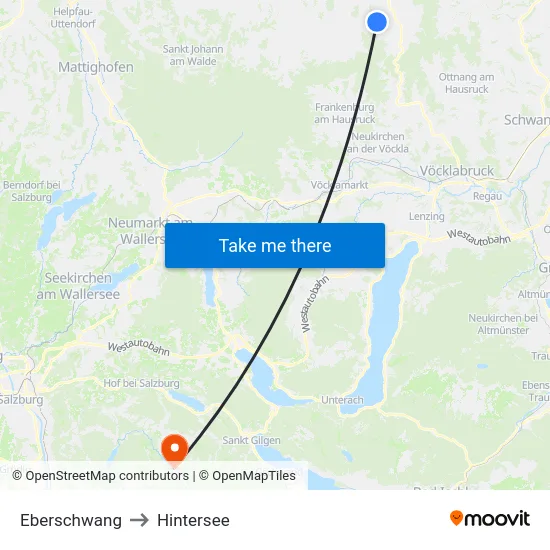 Eberschwang to Hintersee map