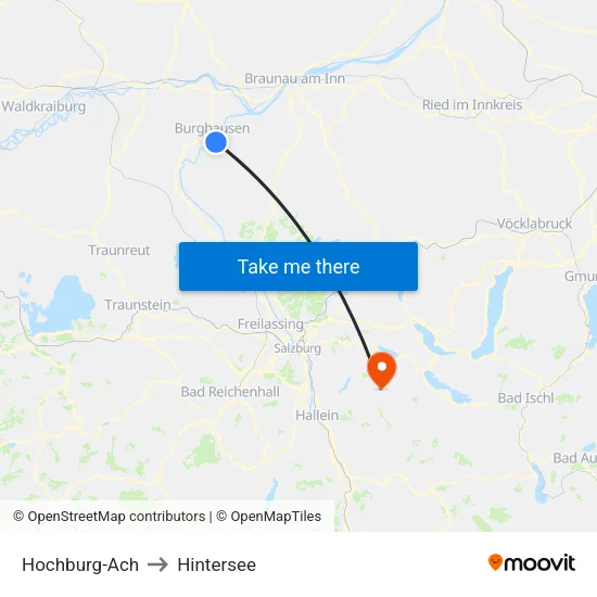 Hochburg-Ach to Hintersee map