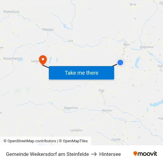 Gemeinde Weikersdorf am Steinfelde to Hintersee map