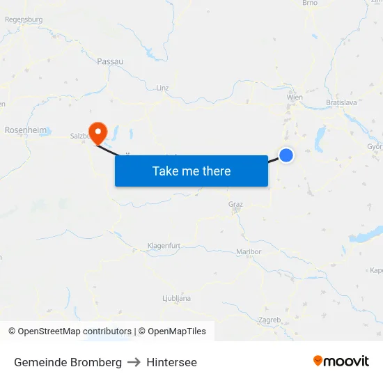 Gemeinde Bromberg to Hintersee map