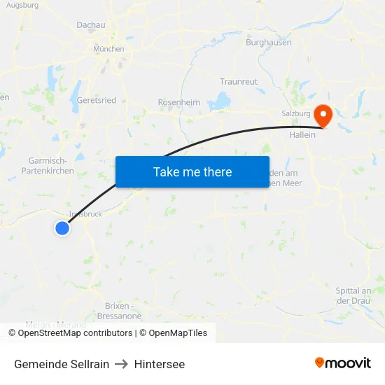 Gemeinde Sellrain to Hintersee map
