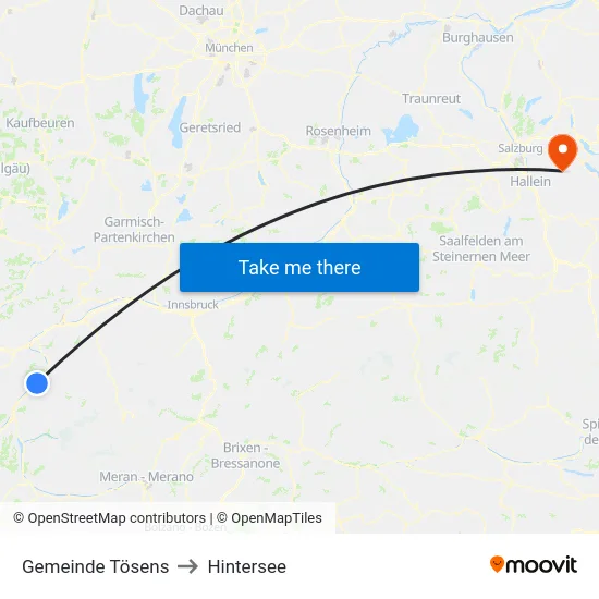 Gemeinde Tösens to Hintersee map