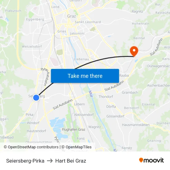 Seiersberg-Pirka to Hart Bei Graz map