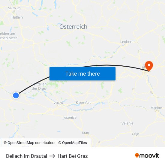 Dellach Im Drautal to Hart Bei Graz map