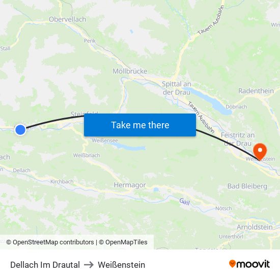 Dellach Im Drautal to Weißenstein map