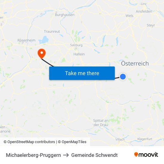 Michaelerberg-Pruggern to Gemeinde Schwendt map