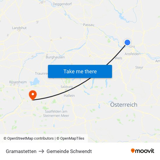 Gramastetten to Gemeinde Schwendt map