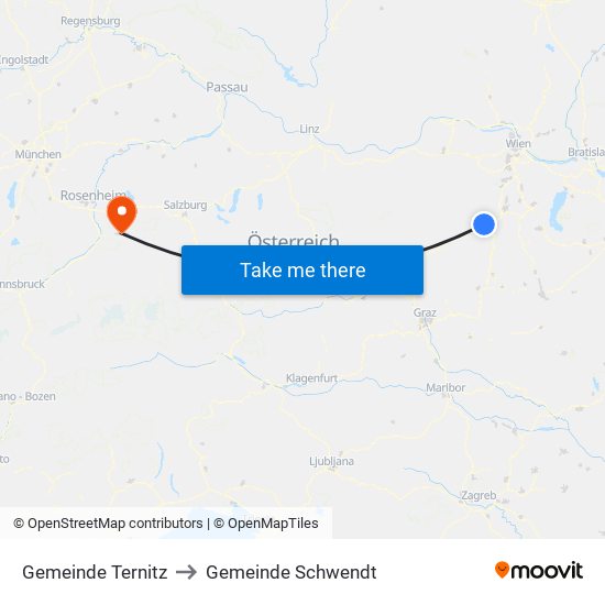 Gemeinde Ternitz to Gemeinde Schwendt map