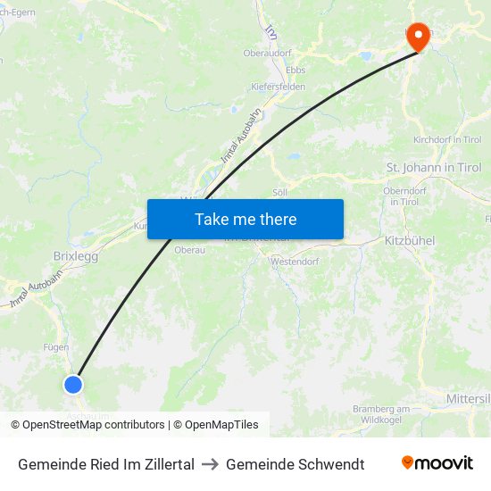 Gemeinde Ried Im Zillertal to Gemeinde Schwendt map