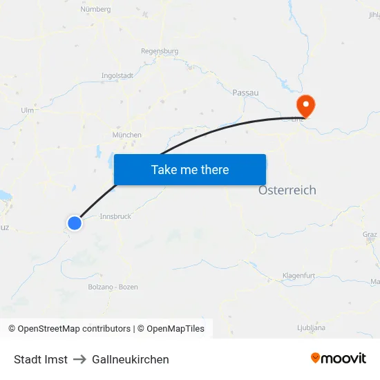 Stadt Imst to Gallneukirchen map