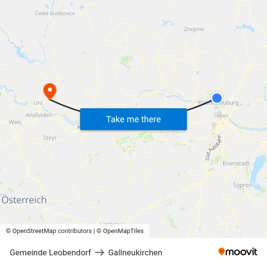 Gemeinde Leobendorf to Gallneukirchen map