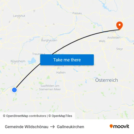 Gemeinde Wildschönau to Gallneukirchen map