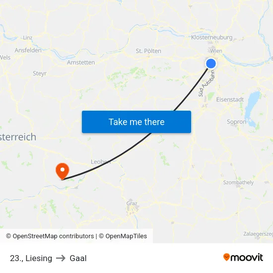 23., Liesing to Gaal map