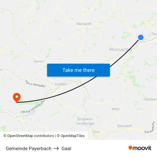 Gemeinde Payerbach to Gaal map