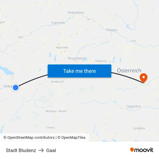 Stadt Bludenz to Gaal map