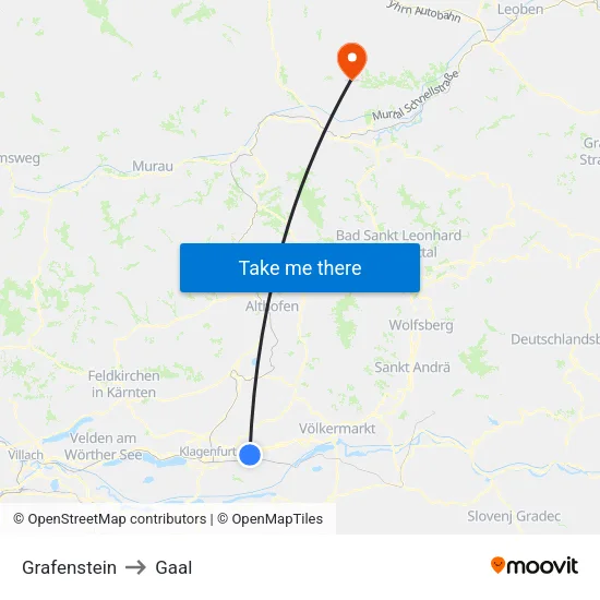 Grafenstein to Gaal map