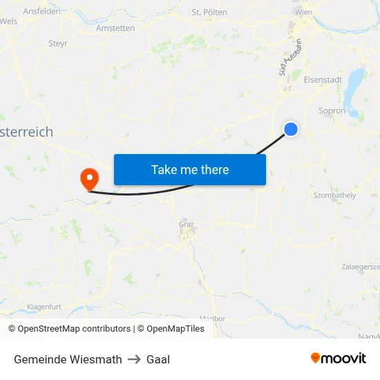 Gemeinde Wiesmath to Gaal map