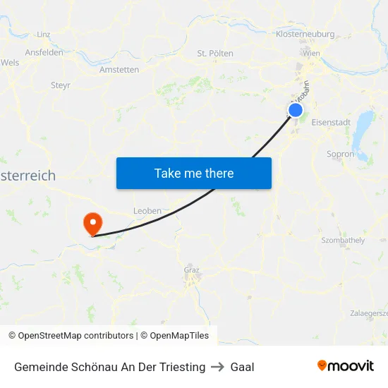 Gemeinde Schönau An Der Triesting to Gaal map