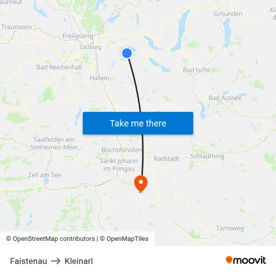 Faistenau to Kleinarl map