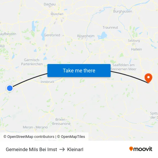 Gemeinde Mils Bei Imst to Kleinarl map