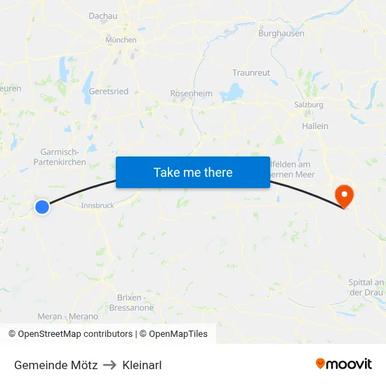 Gemeinde Mötz to Kleinarl map