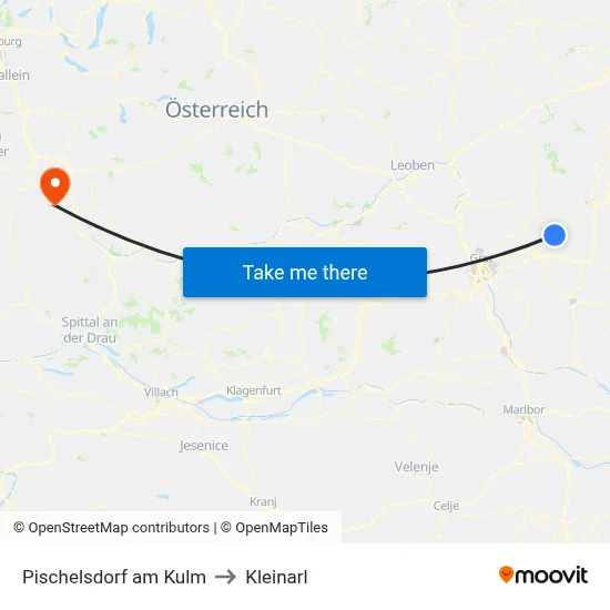 Pischelsdorf am Kulm to Kleinarl map