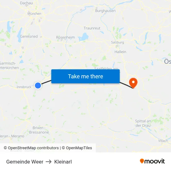 Gemeinde Weer to Kleinarl map