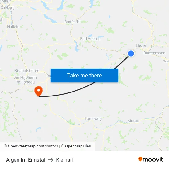 Aigen Im Ennstal to Kleinarl map