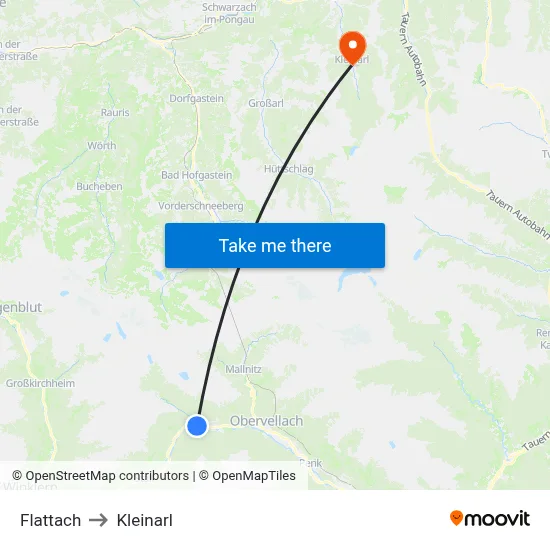 Flattach to Kleinarl map